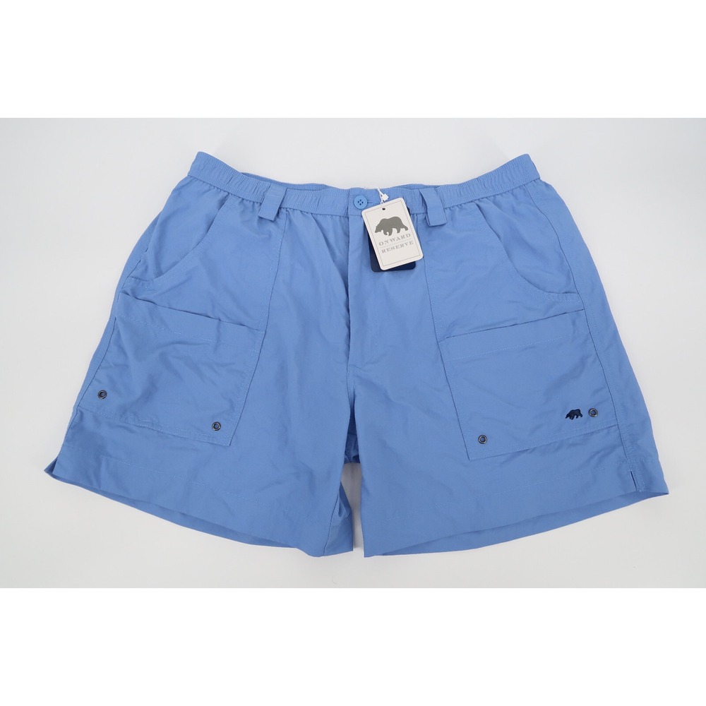 Onward Reserve Shorts Mens Medium Blue Cargo‎ Nylon Performance Fishing 5.5"